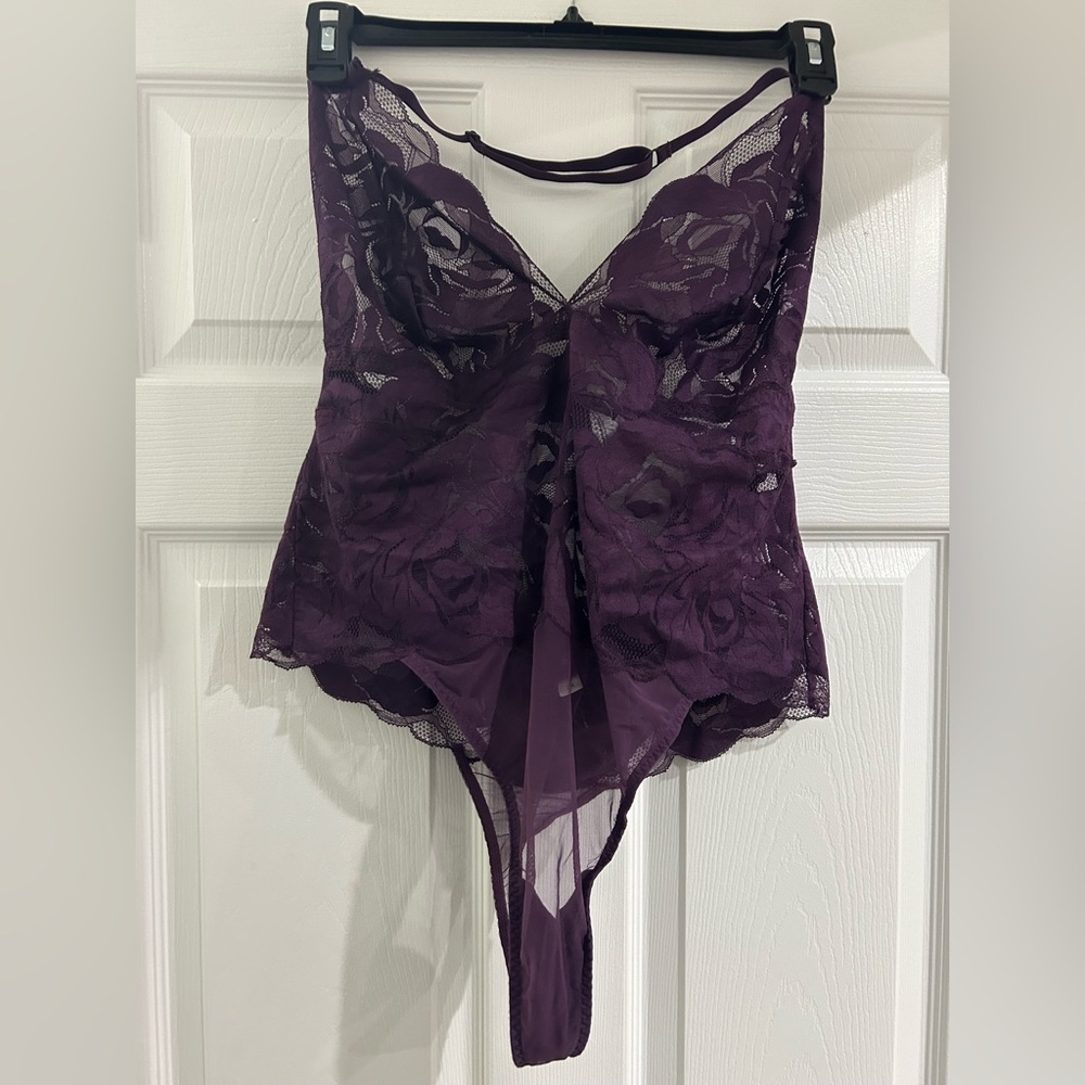Purple backless teddy